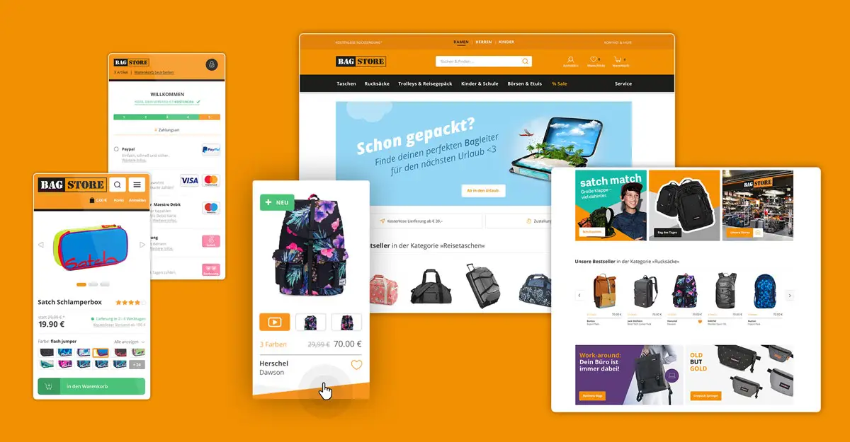Design Pesendorfer: Bagstore Responsive Webshop UX und UI Design
