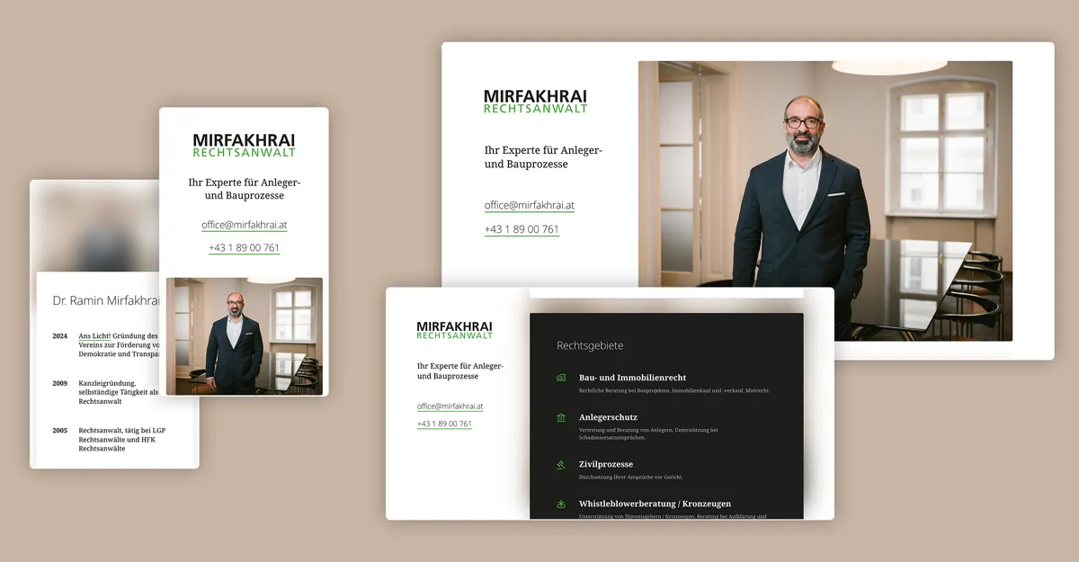 Design Pesendorfer: Responsive Website Rechtsanwalt Ramin Mirfakhrai