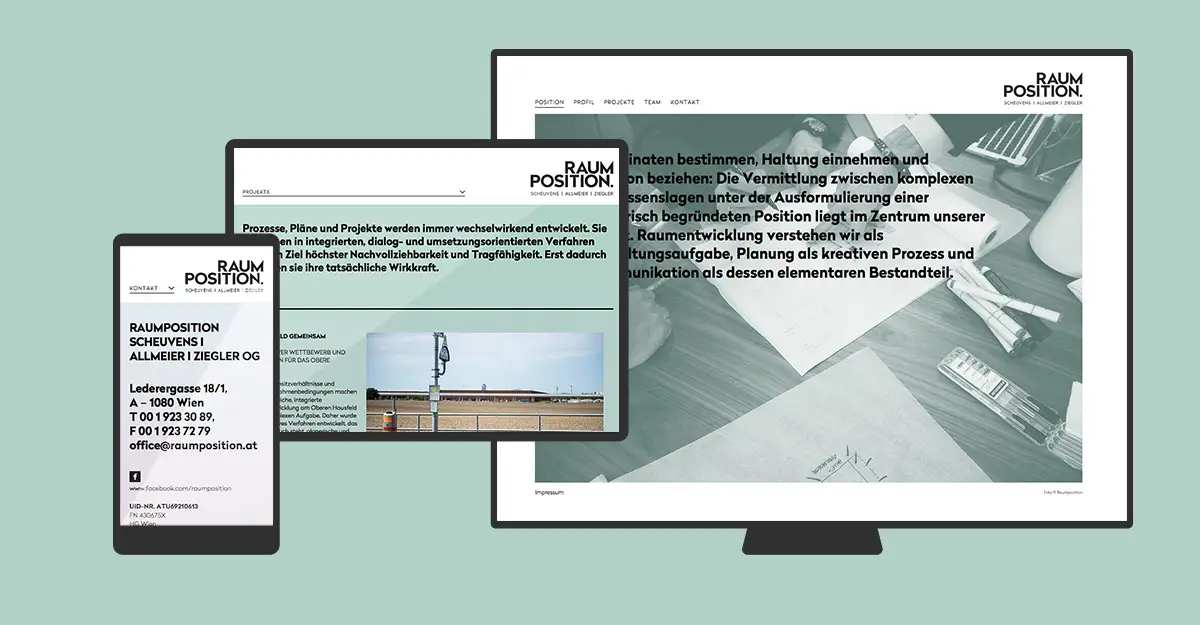 Design Pesendorfer: raumposition.at Webentwicklung